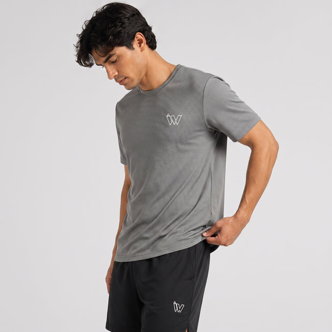 Imported Performance Tee - Gray | 4 way Stretch Fabric Main Image