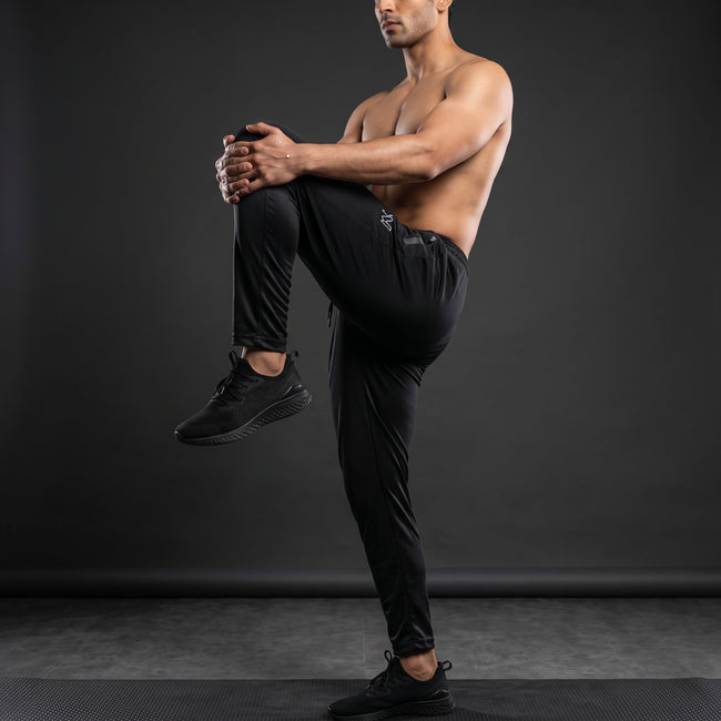 Men Polyester Trouser - Black | Flexable, Lightweight Main Image