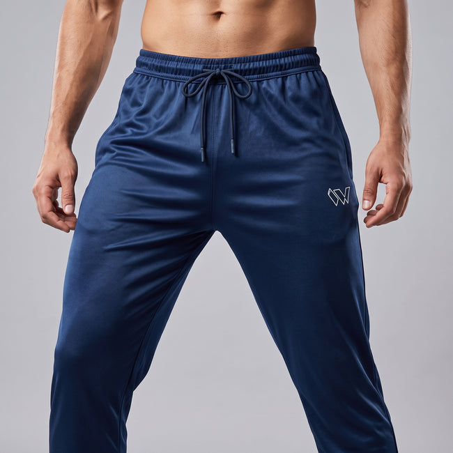 Men Polyester Trouser - Navy Blue | Flexable, Lightweight Hover Image